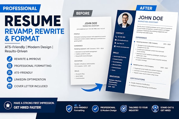 professionally revamp, rewrite, and format your resume