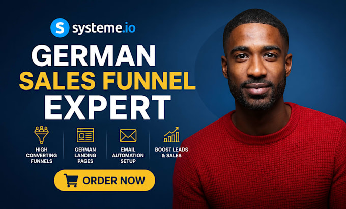 do converting germany systeme io, german landing page, systeme io sales funnel