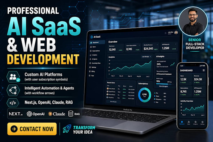 fix custom ai saas solutions , ai tools, web apps  automation