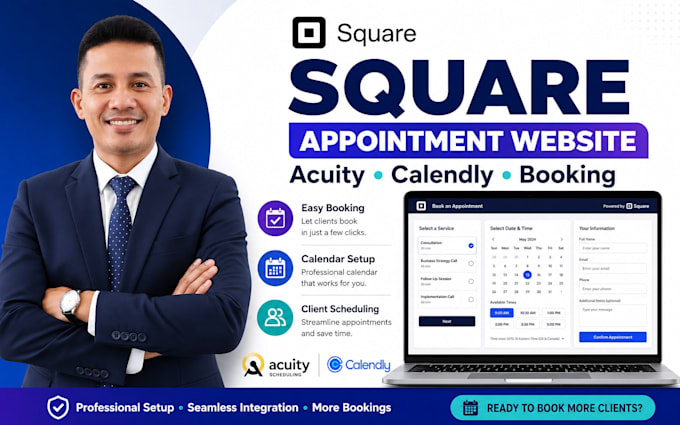 setup square appointment acuity scheduling calendly booking website