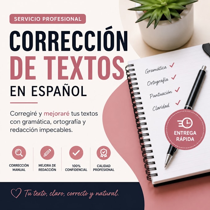 proofread and correct spanish texts manually