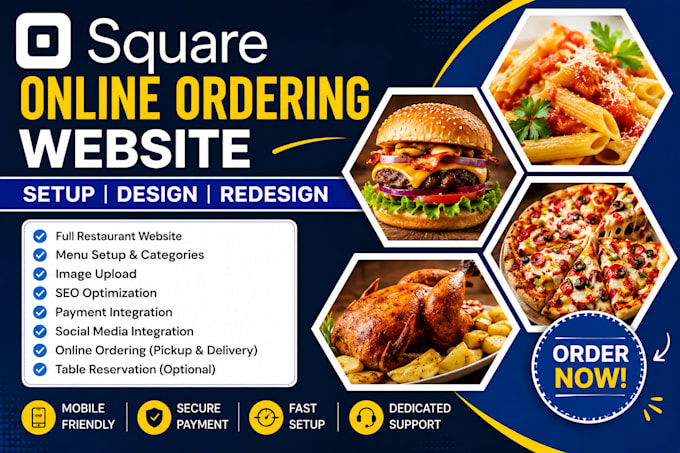 build square online ordering website for pickup and delivery