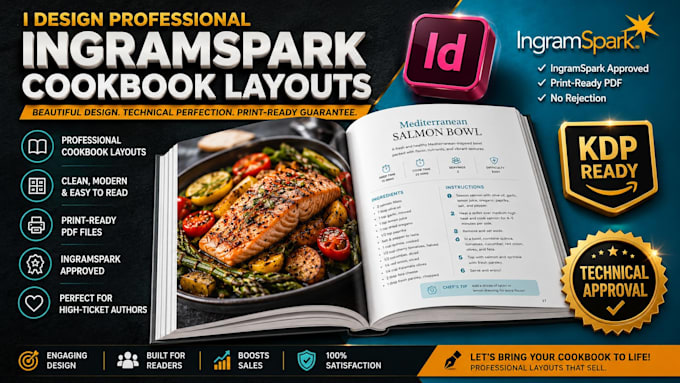 design a professional ingramspark cookbook and recipe layout