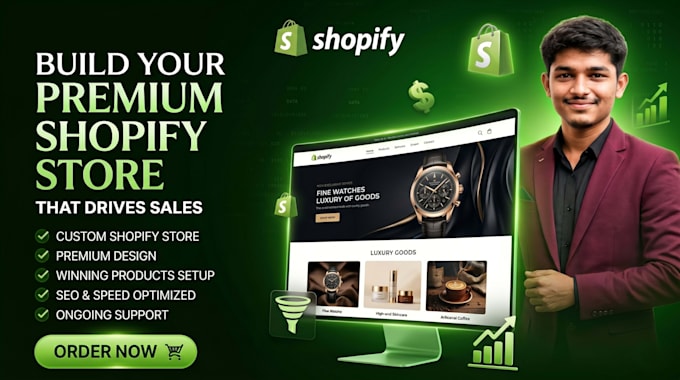 design and develop a modern shopify store website