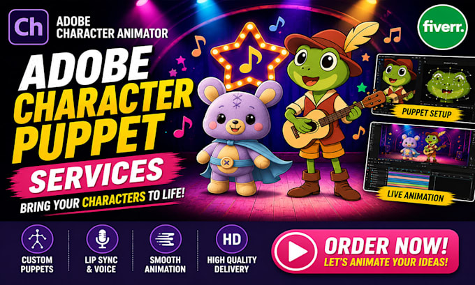 make professional puppet for adobe character animator