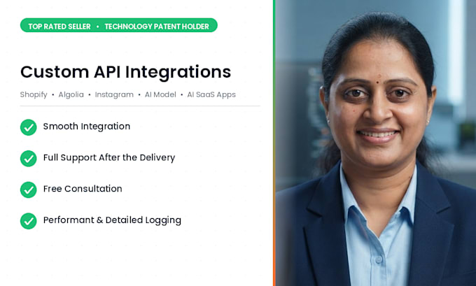 build custom API integrations for shopify algolia instagram ai saas application