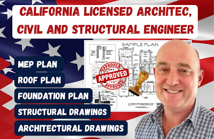 licensed architect california structural engineering drawings texas permit stamp