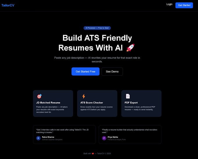 build an ai resume builder for job seekers