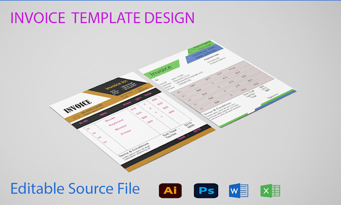 create professional invoice design  template