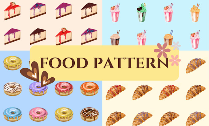 create a custom seamless food pattern for bakery or packaging