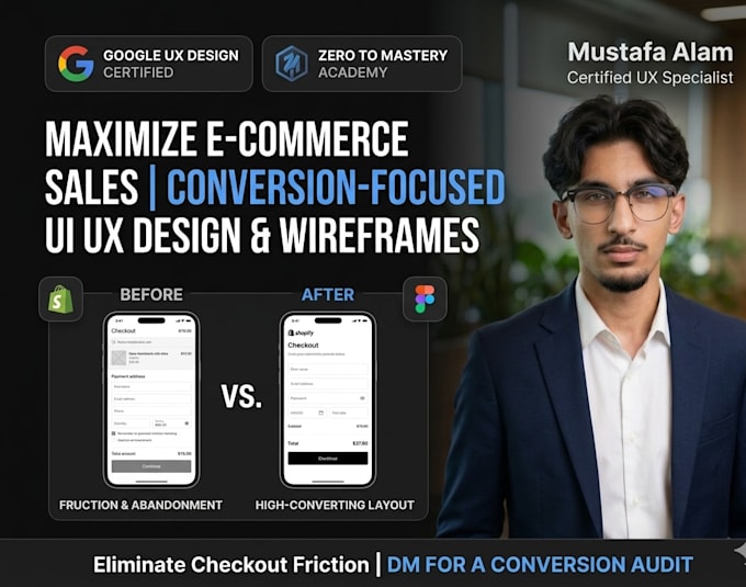 design high converting UI UX wireframes for shopify