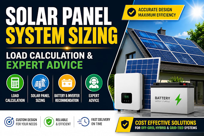 do solar panel system sizing, load calculation and expert advice