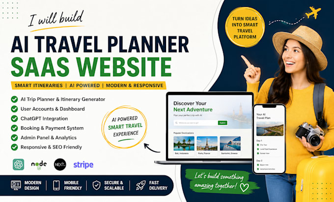 develop custom ai travel planner website with chatbot