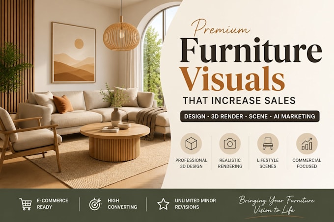 furniture brand visuals and 3d design