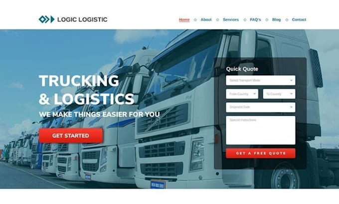 design logistic website, trucking, dispatch, freight broker, cargo website