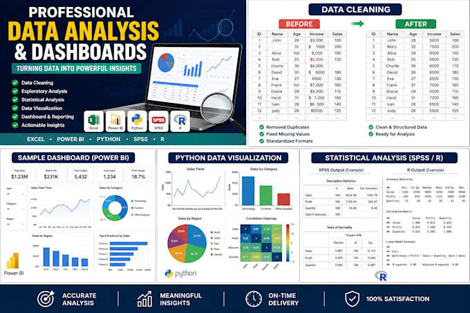 do statistical analysis using spss, r, or python