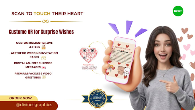 create a qr code surprise for love, birthday or gifts