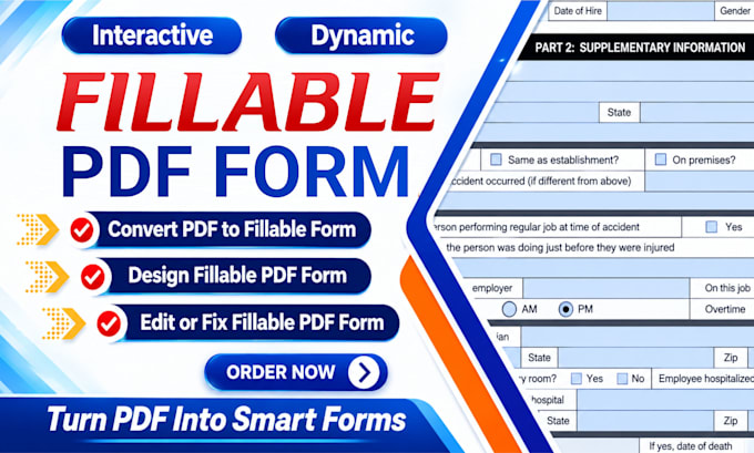 convert PDF to fillable form and design fillable PDF forms