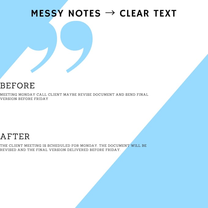 turn messy notes into clear professional text