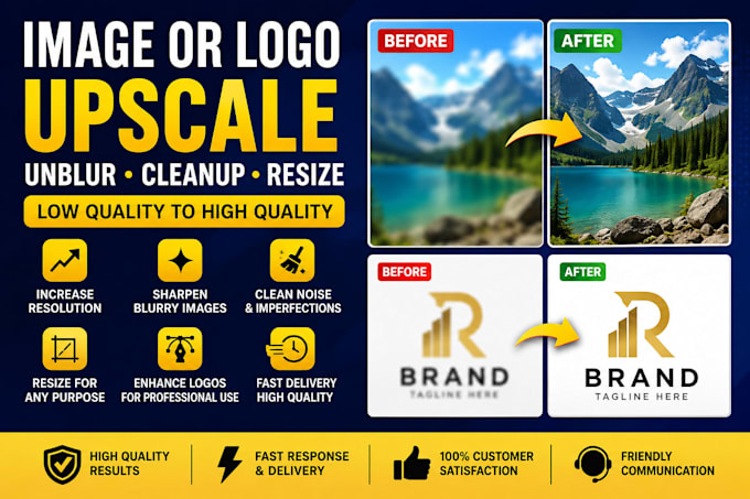 image resize resolution picture upscale enhance cleanup logo