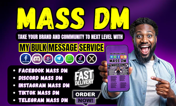 send telegram bulk message whatsapp mass dm facebook direct message instagram dm