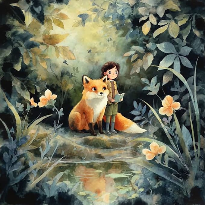 watercolor children book illustration