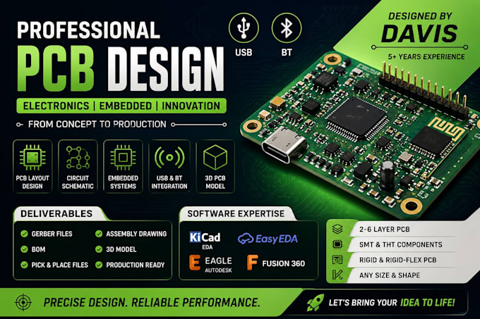 make pcb design pcb layout and circuit schematic usb bt development