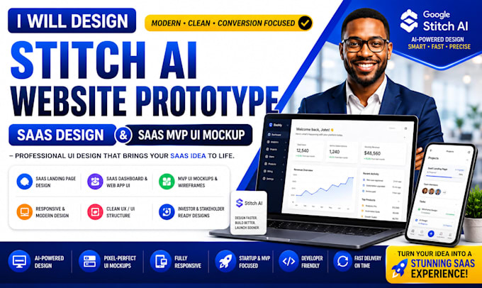 design google stitch ai website prototype stitch saas design saas mvp UI mockup