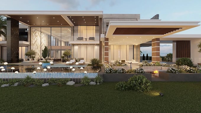 3d sketchup residential building and rendering vray