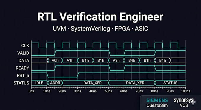 do rtl verification and uvm testbench development for fpga and asic