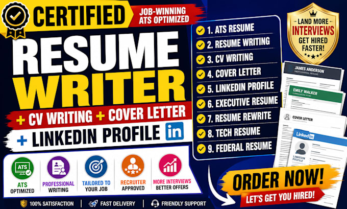 write an ats optimized resume, cover letter and linkedln profile