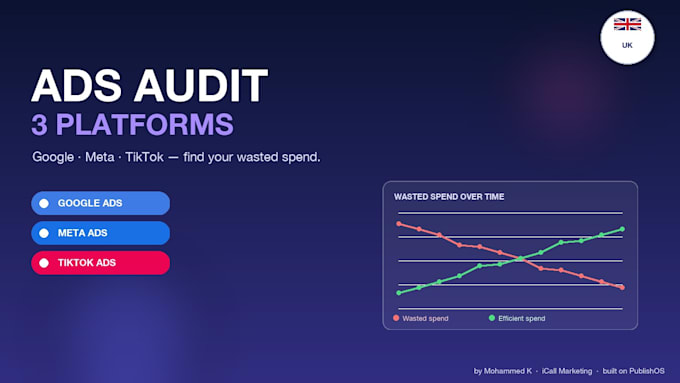 audit your google ads, meta ads and tiktok ads, UK based
