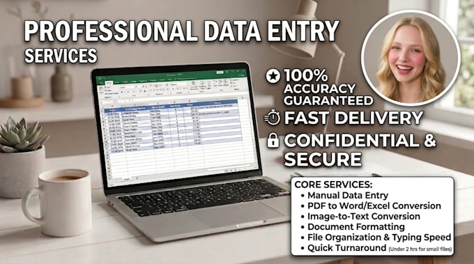 be your expert data entry operator and fast typist