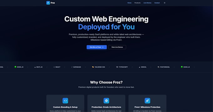 develop a custom multi page nextjs business website