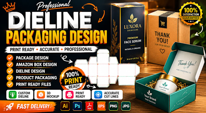 create packaging dieline and product packaging design