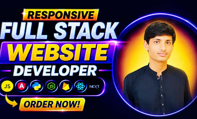 build responsive full stack website frontend backend complete