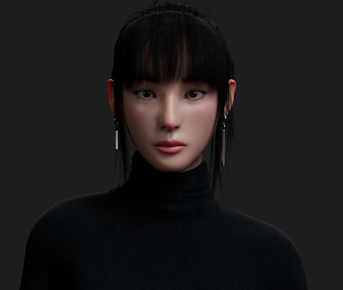 create hyper realistic 3d character design for game and animation