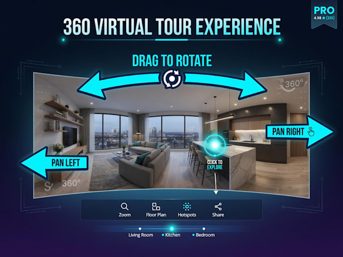 create 360 virtual staging, 3d renovation and twilight tour for real estate