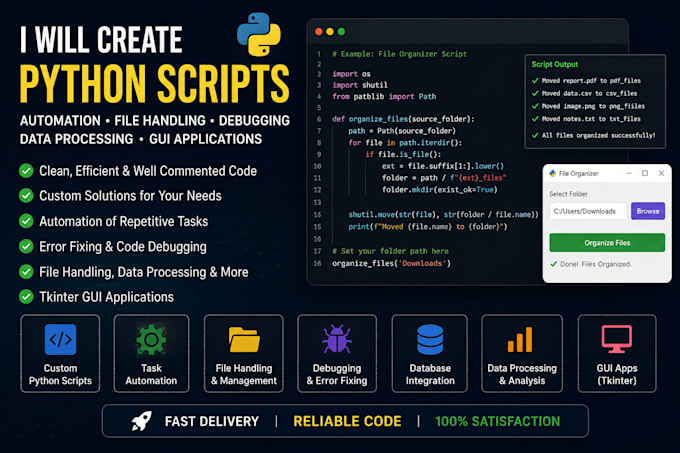 create python scripts for automation and file handling