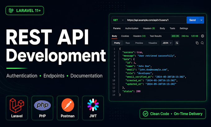 build a laravel rest API with authentication and clean documentation