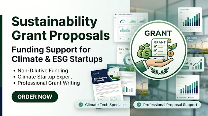 help sustainability startups apply for funding grants