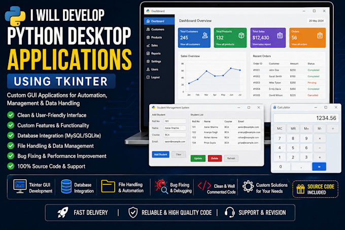 develop python tkinter gui desktop applications
