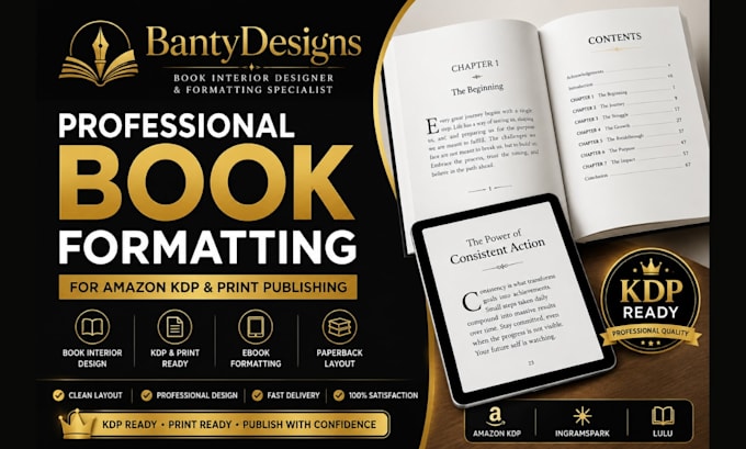 Do book formatting kdp formatting interior design typesetting print kdp ...
