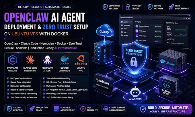 deploy setup openclaw zero trust claude code nemoclaw ai agent docker ubuntu vps