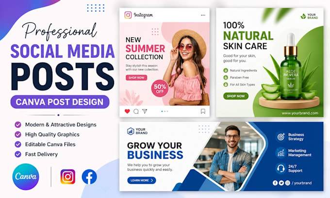 create canva social media posts and banners