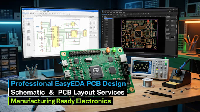 create professional easyeda schematic and pcb layout for electronic devices