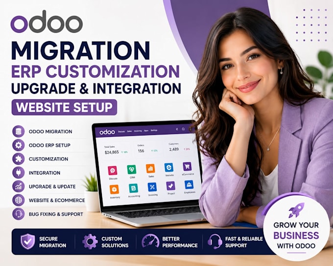 do odoo migration, odoo erp customization upgrade, integration and website setup