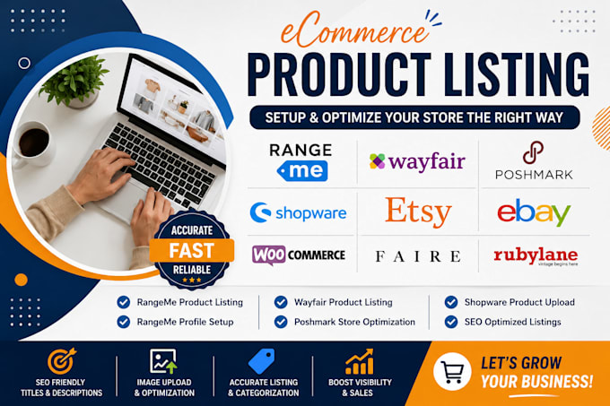 list rangeme products, optimize poshmark shopware wayfair, and setup rangeme pro