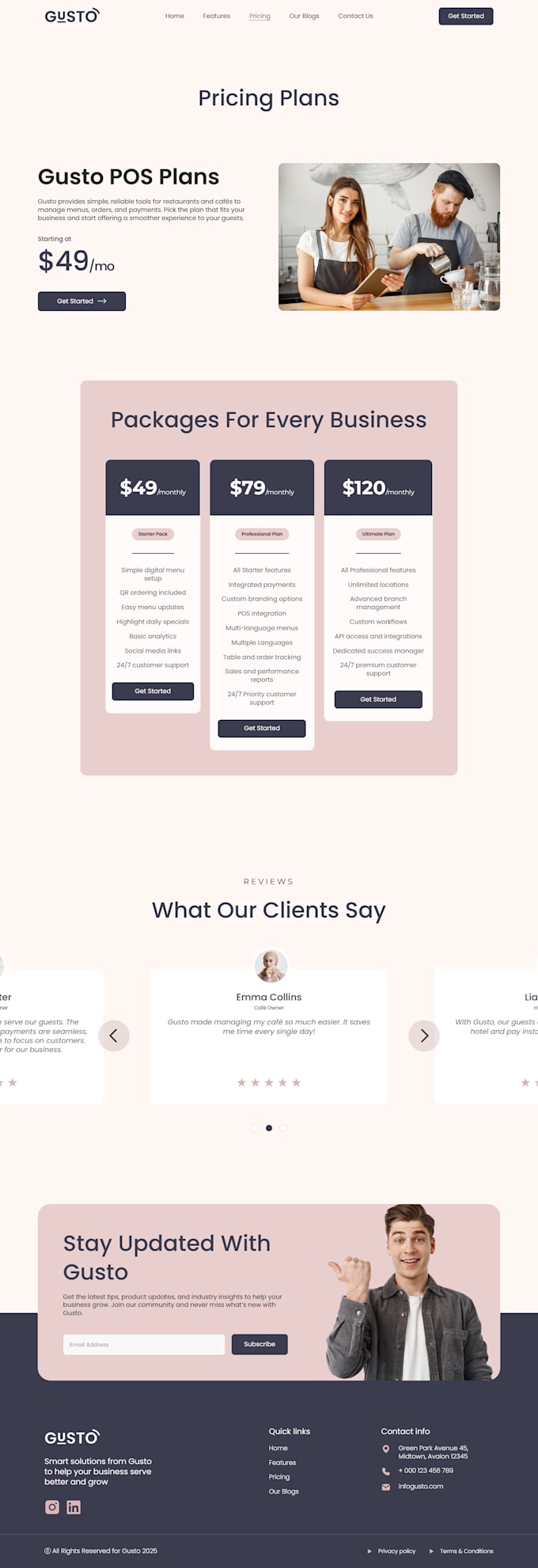 website design landing page