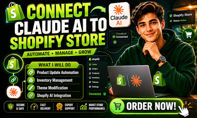 connect claude ai to shopify store product update inventory shopify theme modify